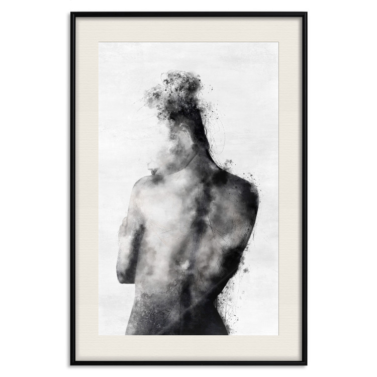 Wall Poster Contemplative - black and abstract silhouette of a figure on a contrasting background 134185 additionalImage 19