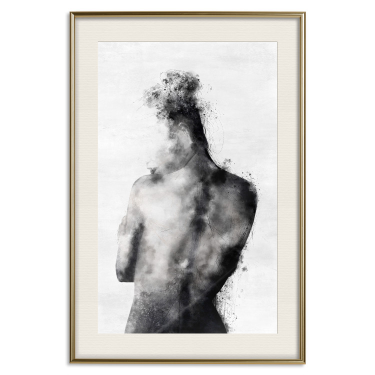 Wall Poster Contemplative - black and abstract silhouette of a figure on a contrasting background 134185 additionalImage 20