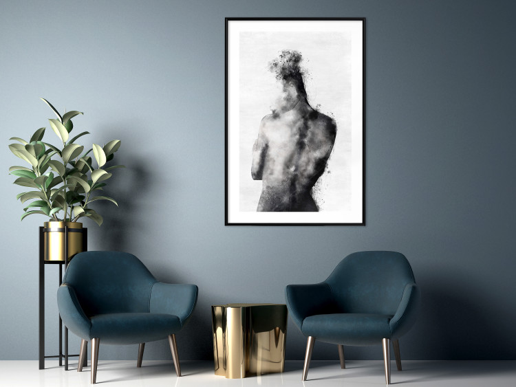 Wall Poster Contemplative - black and abstract silhouette of a figure on a contrasting background 134185 additionalImage 18