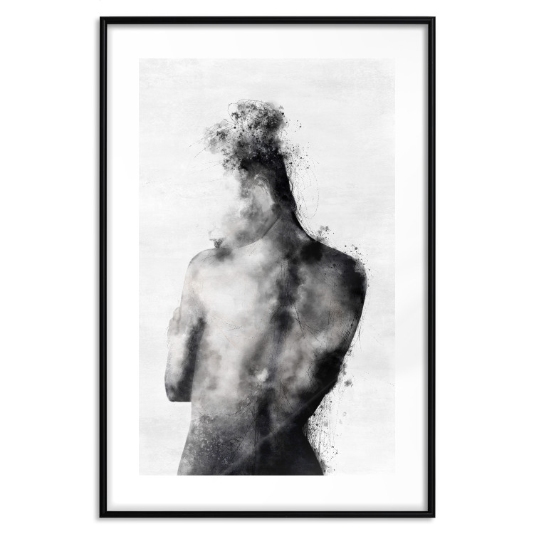 Wall Poster Contemplative - black and abstract silhouette of a figure on a contrasting background 134185 additionalImage 15