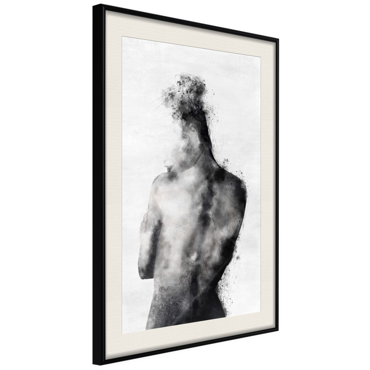 Wall Poster Contemplative - black and abstract silhouette of a figure on a contrasting background 134185 additionalImage 2