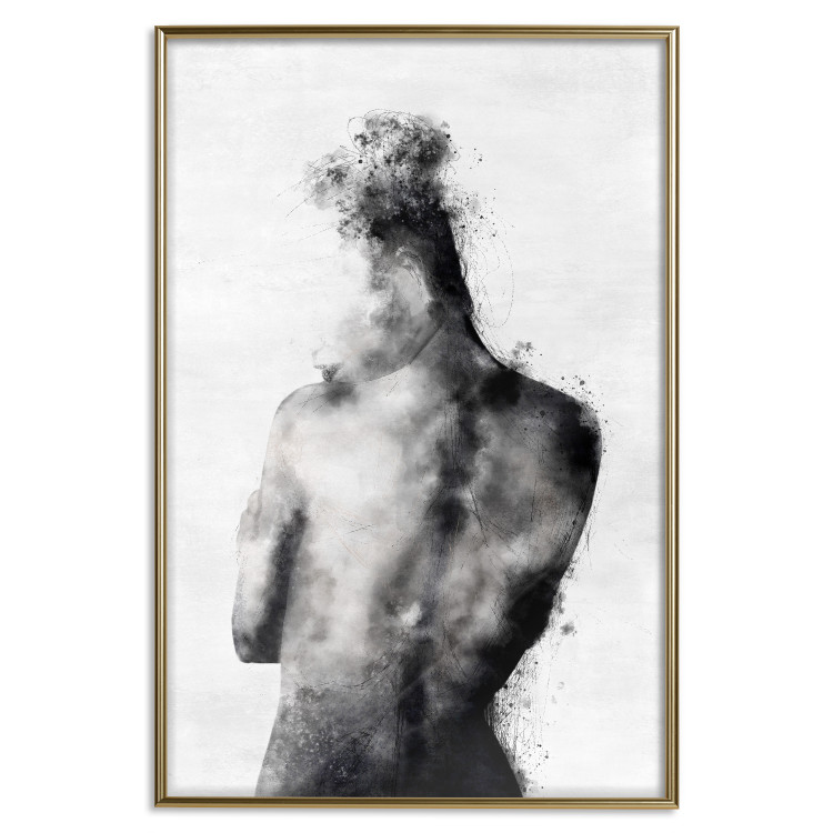 Wall Poster Contemplative - black and abstract silhouette of a figure on a contrasting background 134185 additionalImage 21