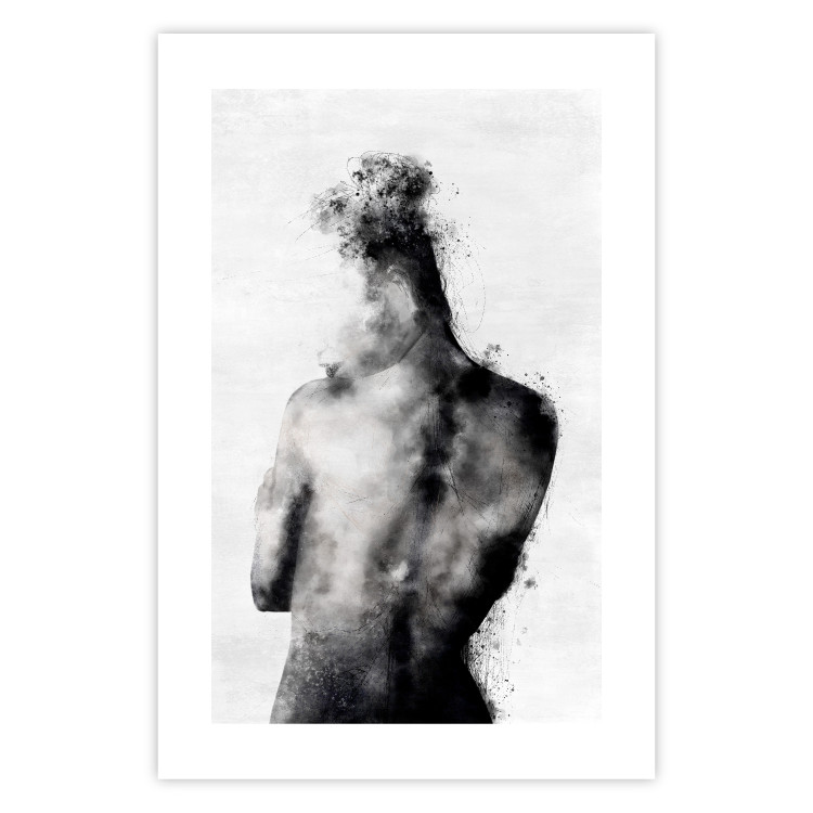 Wall Poster Contemplative - black and abstract silhouette of a figure on a contrasting background 134185 additionalImage 25