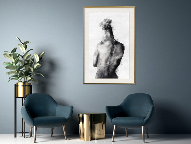 Wall Poster Contemplative - black and abstract silhouette of a figure on a contrasting background 134185 additionalImage 22