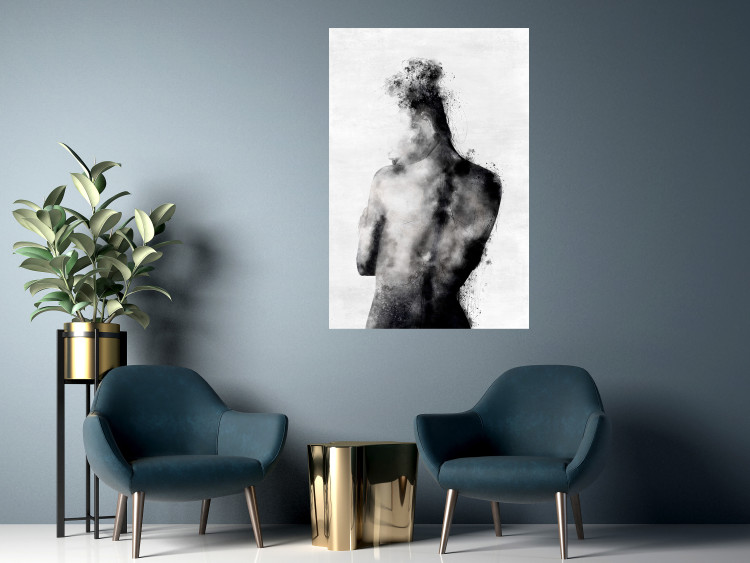 Wall Poster Contemplative - black and abstract silhouette of a figure on a contrasting background 134185 additionalImage 4