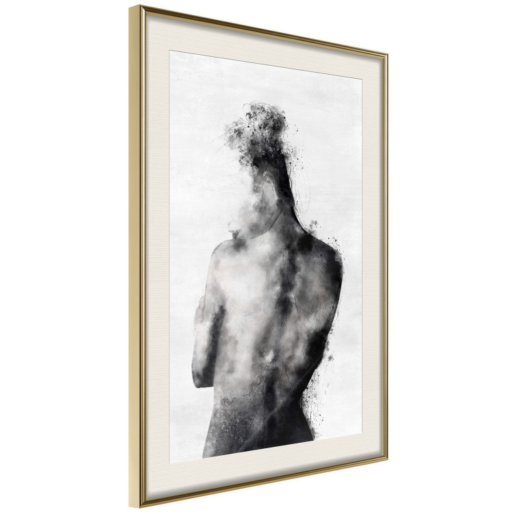Wall Poster Contemplative - black and abstract silhouette of a figure on a contrasting background 134185 additionalImage 3