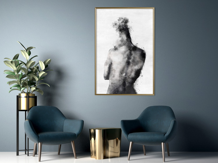 Wall Poster Contemplative - black and abstract silhouette of a figure on a contrasting background 134185 additionalImage 7