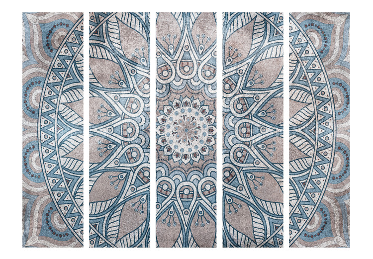 Room Divider Screen Mandala II (5-piece) - pattern in oriental ornaments in Zen style 134285 additionalImage 3