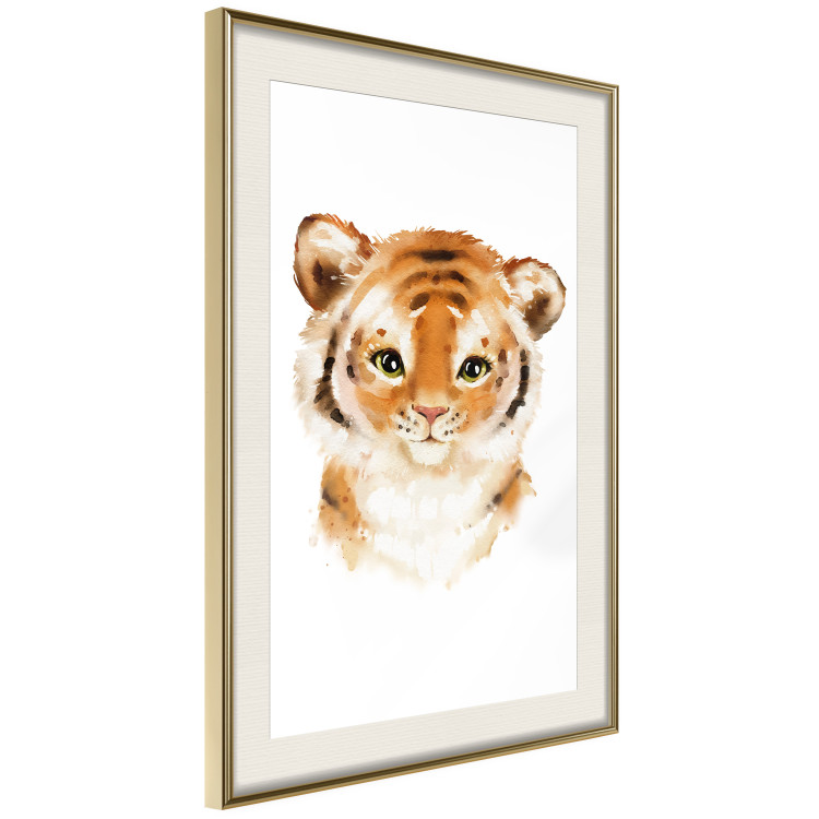Poster Tiger Cub - a charming composition for children with a wild cat on a white background 136385 additionalImage 7