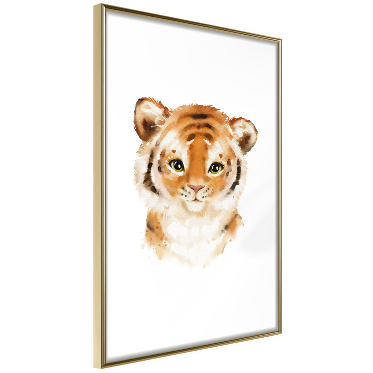 Poster Tiger Cub - a charming composition for children with a wild cat on a white background 136385 additionalImage 6