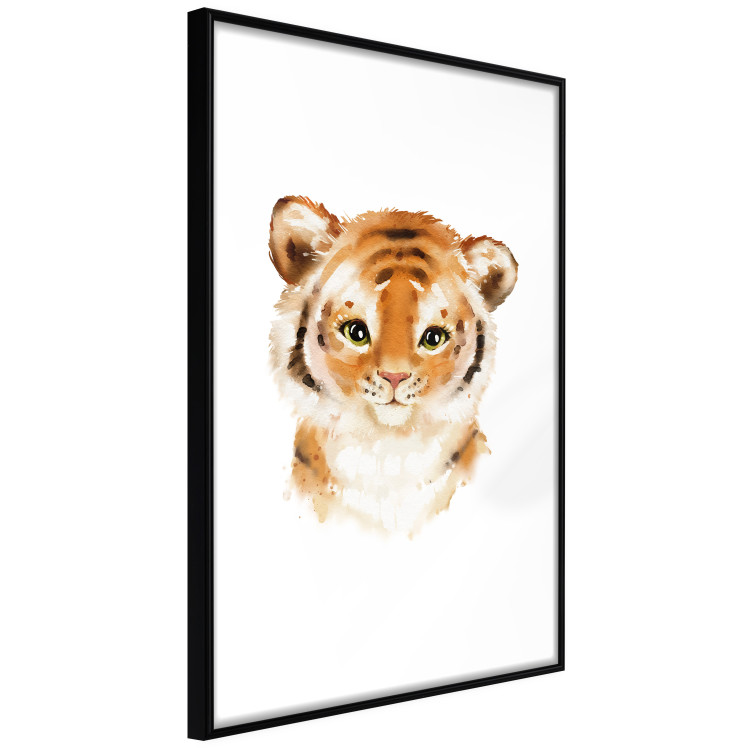 Poster Tiger Cub - a charming composition for children with a wild cat on a white background 136385 additionalImage 5