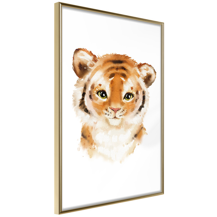 Poster Tiger Cub - a charming composition for children with a wild cat on a white background 136385 additionalImage 7