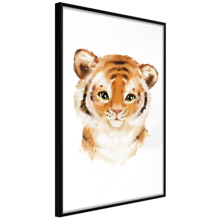 Poster Tiger Cub - a charming composition for children with a wild cat on a white background 136385 additionalImage 8