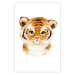 Poster Tiger Cub - a charming composition for children with a wild cat on a white background 136385