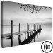 Canvas Art Print Misty Pier (1-piece) Wide - black and white lake landscape 137185 additionalThumb 6