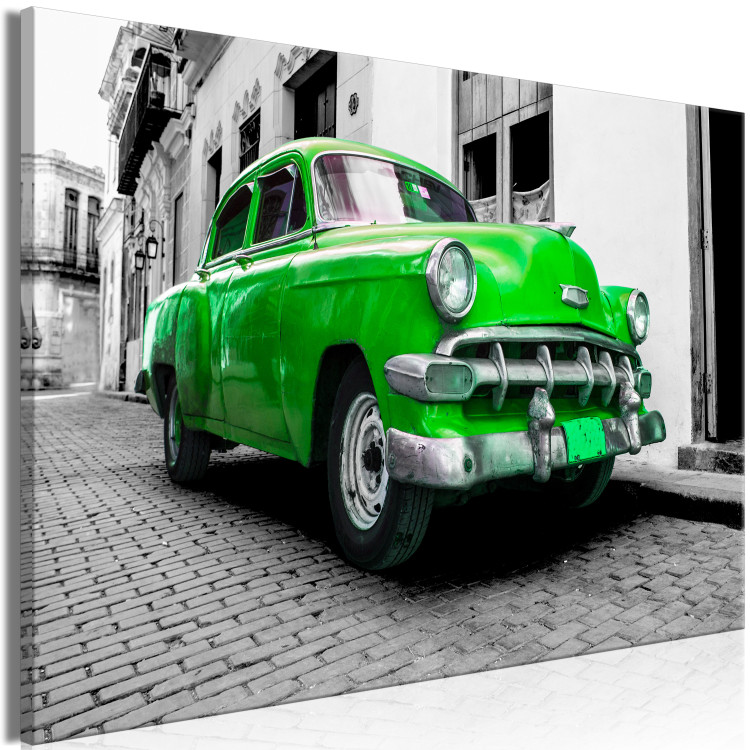 Large canvas print Cuban Classic Car (Green) [Large Format] 137585 additionalImage 2