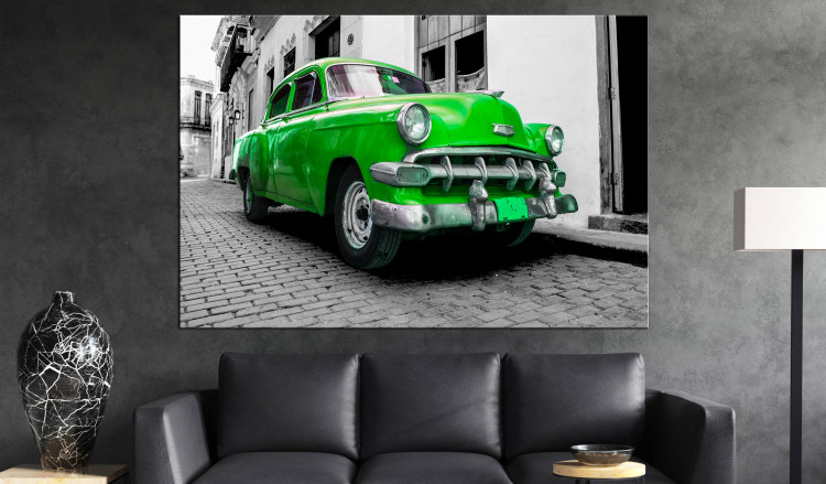 Large canvas print Cuban Classic Car (Green) [Large Format] 137585 additionalImage 4