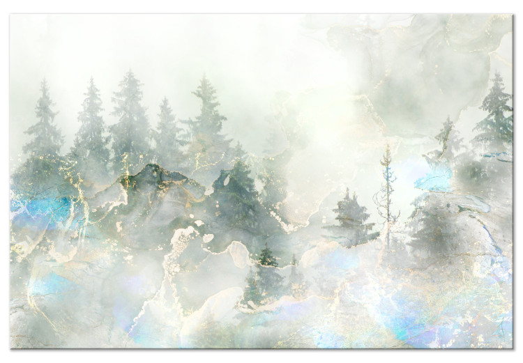 Canvas Turquoise Accent (1-piece) Wide - forest and mist above tree canopies 138185
