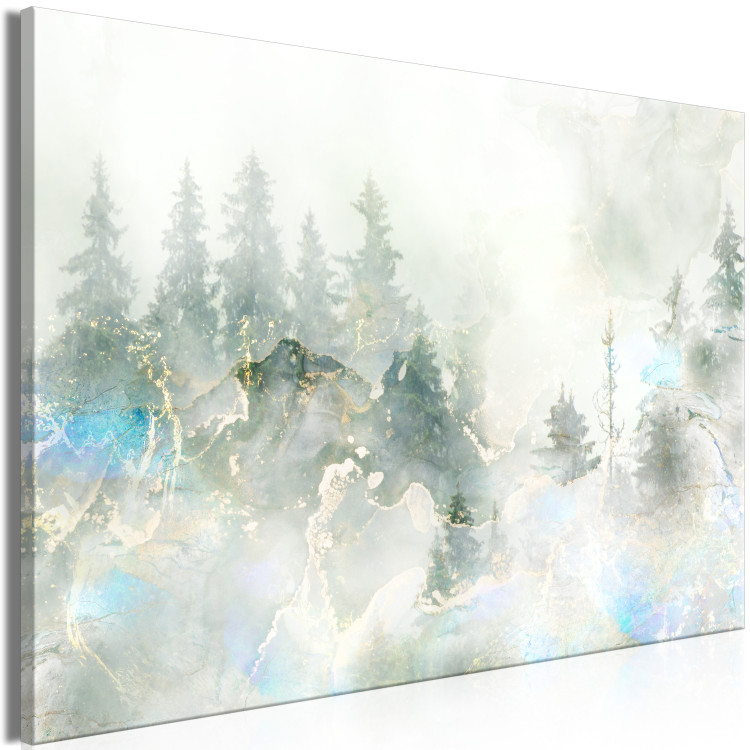 Canvas Turquoise Accent (1-piece) Wide - forest and mist above tree canopies 138185 additionalImage 2
