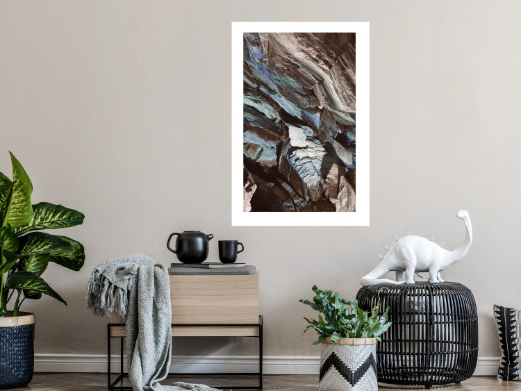 Poster Majestic Rock - abstract composition of rocky gray mountains 138785 additionalImage 17