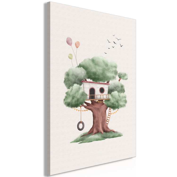 Canvas Treehouse (1-piece) Vertical - colorful composition for children 143485 additionalImage 2