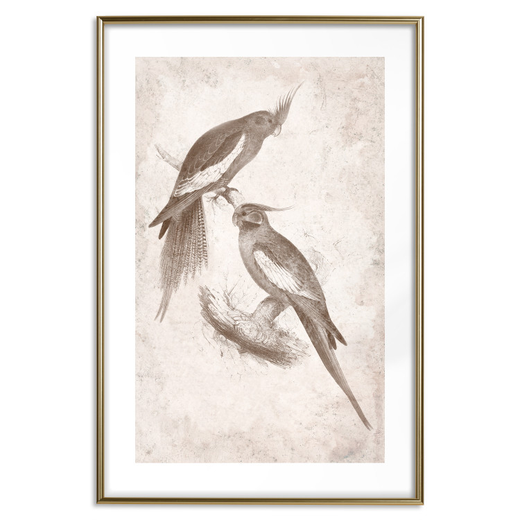 Wall Poster Parrots in the Style of Boho - Two Birds on the Branches and a Light Background 145185 additionalImage 25