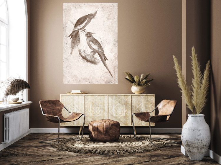 Wall Poster Parrots in the Style of Boho - Two Birds on the Branches and a Light Background 145185 additionalImage 9