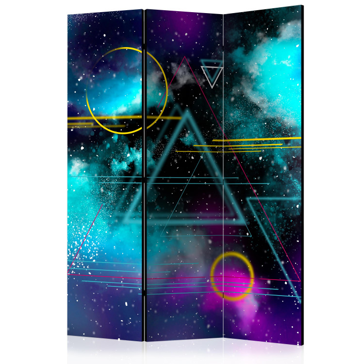 Room Separator Cosmonaut’s Desktop - Graphics Depicting Geometric Shapes and the Galaxy 146285