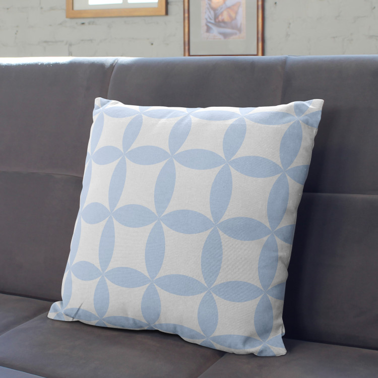 Decorative Microfiber Pillow Circles - composition in shades of white and blue cushions 146985 additionalImage 3