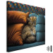 Canvas Print AI Cat - Cute Animal Sleeping Between Comfortable Pillows - Square 150185 additionalThumb 8