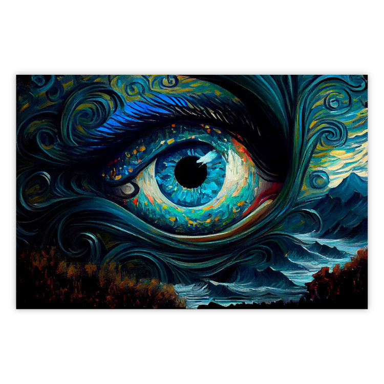 Poster Blue Eye - A Composition Inspired by the Work of Van Gogh 151185