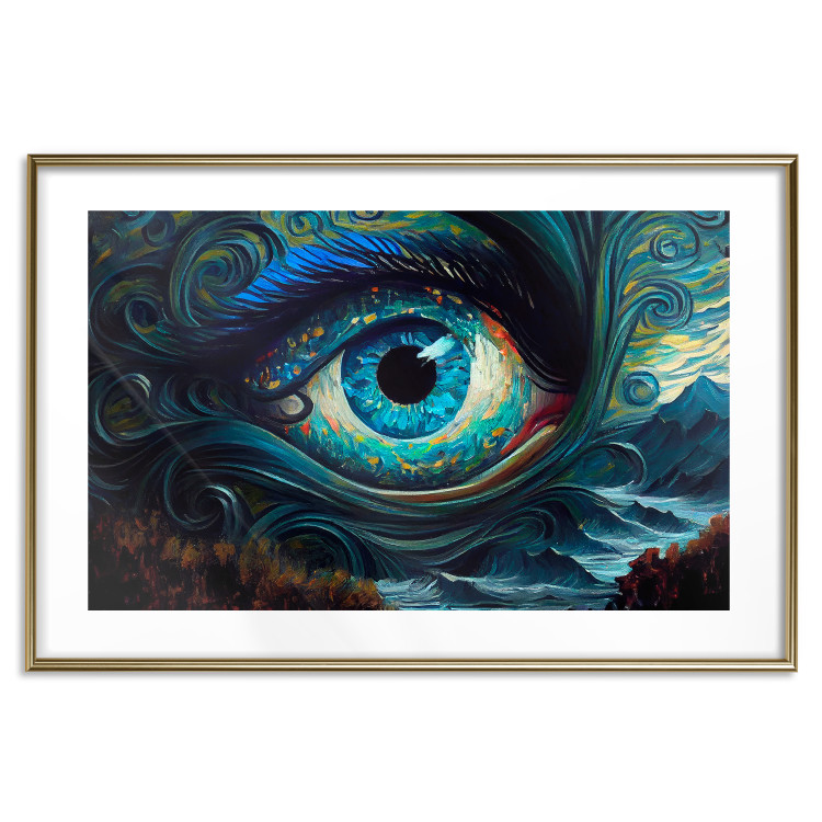 Poster Blue Eye - A Composition Inspired by the Work of Van Gogh 151185 additionalImage 21