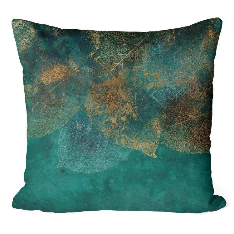 Decorative Microfiber Pillow Reflection of Leaves - An Elegant Composition With a Delicate Outline of Plants 151385