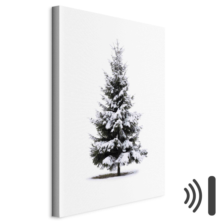 Canvas Winter Tree - Spruce Covered With Snow on a White Snowy Background 151685 additionalImage 8