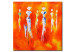 Canvas Orange Memory (1-piece) - abstraction with silhouettes 46985