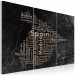 Canvas Art Print Text map of Spain on the blackboard - triptych 55285 additionalThumb 2