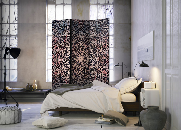 Room Divider Screen Spiritual Intricacy - mandala on a dark background in oriental Zen motif 95585 additionalImage 2