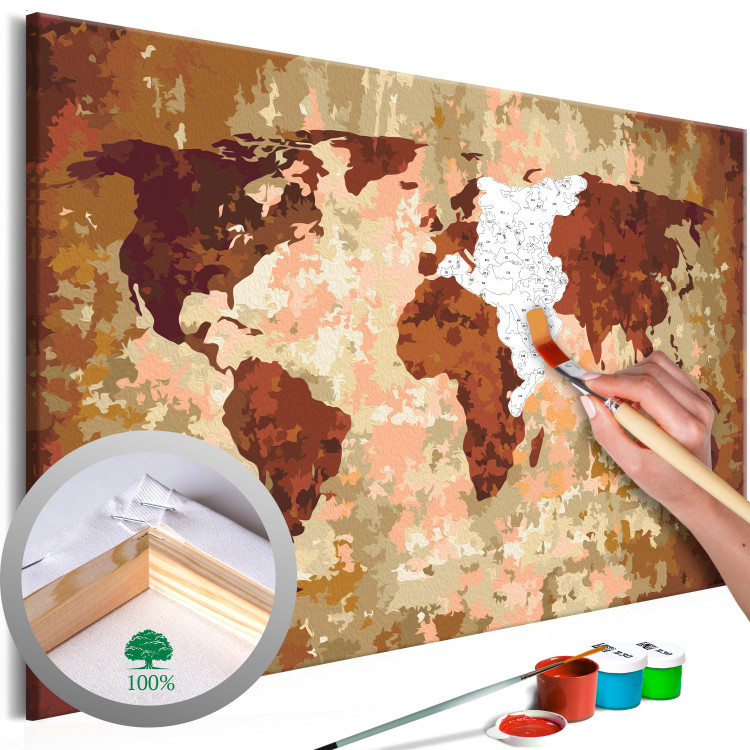 Paint by Number Kit World Map (Earth Colours) 107495