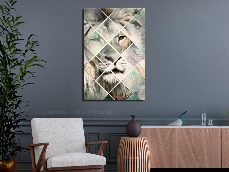 Canvas Print Lion on the Chessboard (1 Part) Vertical 113995 additionalImage 3