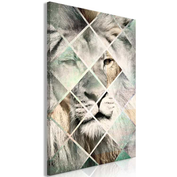 Canvas Print Lion on the Chessboard (1 Part) Vertical 113995 additionalImage 2