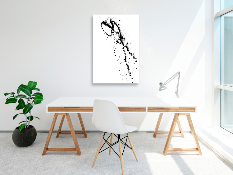 Canvas Print Abstract Artistry (1-part) - Black and White Composition of Blots 115095 additionalImage 3