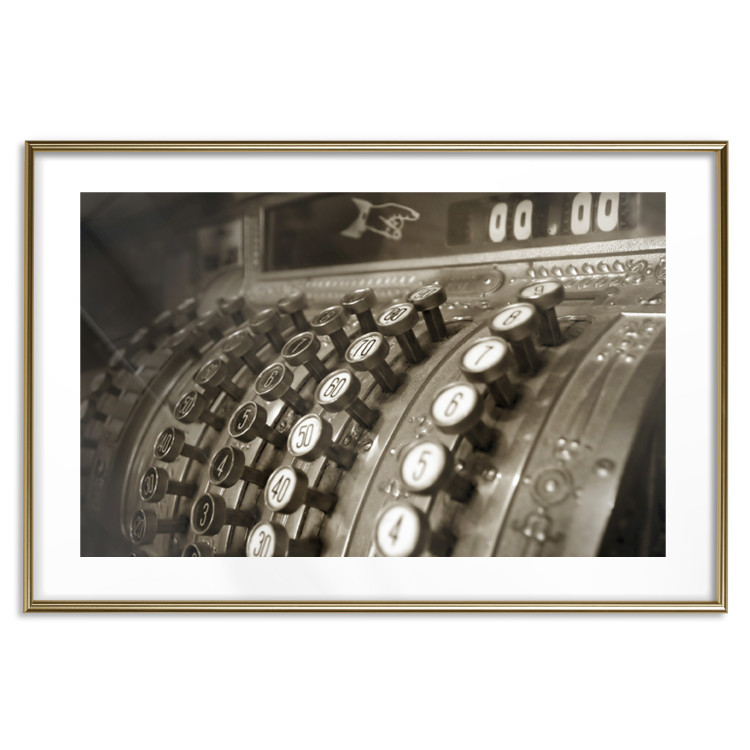 Poster Vintage Cash Register - sepia-toned composition with a retro-style metal cash register 116695 additionalImage 15
