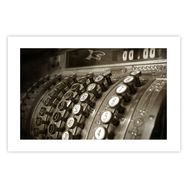 Poster Vintage Cash Register - sepia-toned composition with a retro-style metal cash register 116695 additionalImage 24