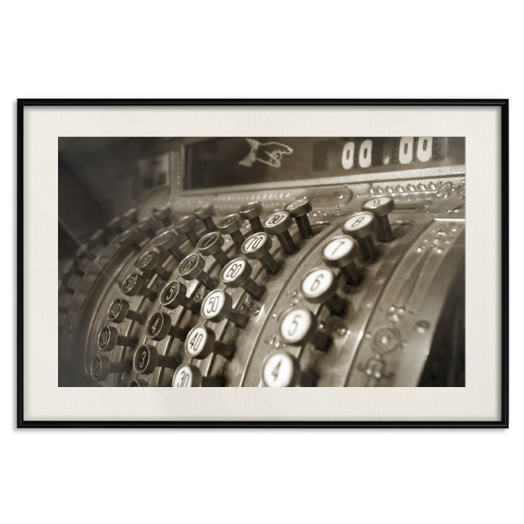 Poster Vintage Cash Register - sepia-toned composition with a retro-style metal cash register 116695 additionalImage 18