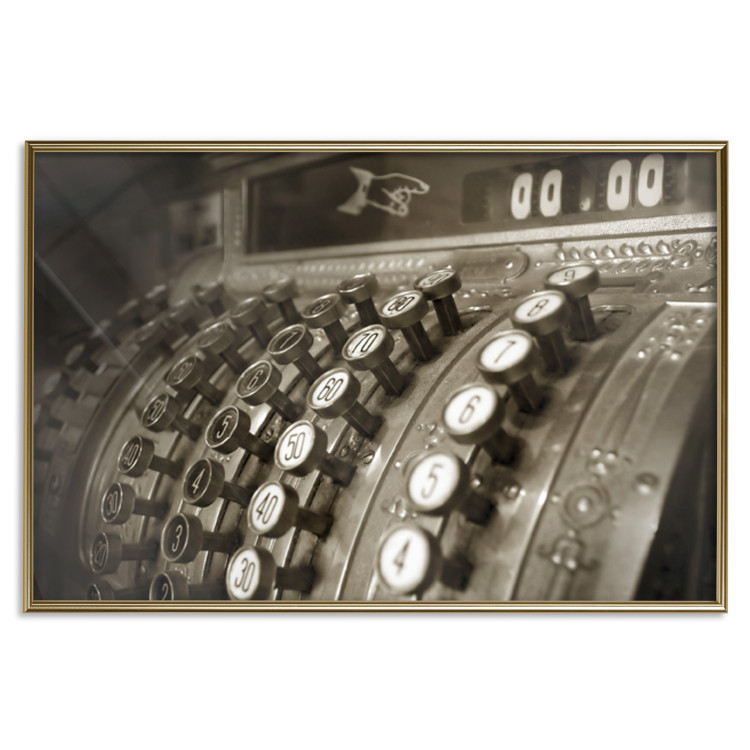 Poster Vintage Cash Register - sepia-toned composition with a retro-style metal cash register 116695 additionalImage 17