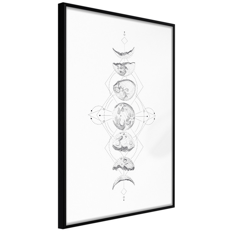 Wall Poster Moonlight - black and white simple composition depicting moon phases 117295 additionalImage 12