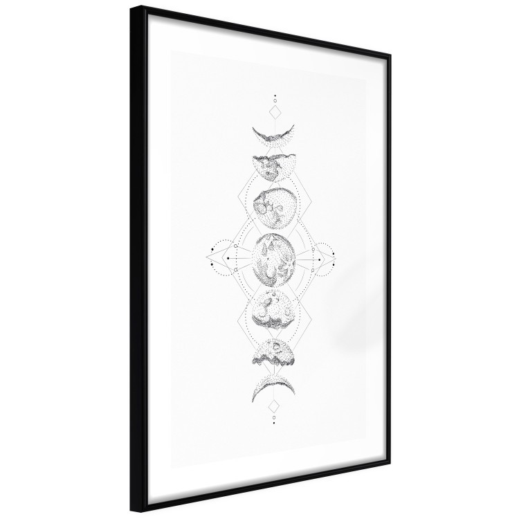 Wall Poster Moonlight - black and white simple composition depicting moon phases 117295 additionalImage 13