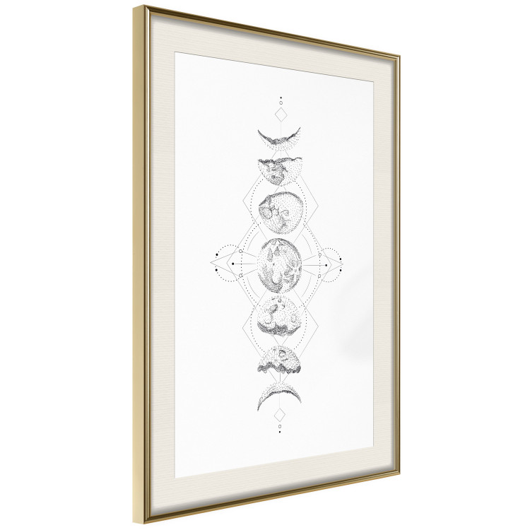 Wall Poster Moonlight - black and white simple composition depicting moon phases 117295 additionalImage 2