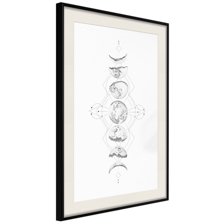 Wall Poster Moonlight - black and white simple composition depicting moon phases 117295 additionalImage 3