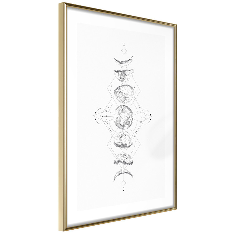 Wall Poster Moonlight - black and white simple composition depicting moon phases 117295 additionalImage 6
